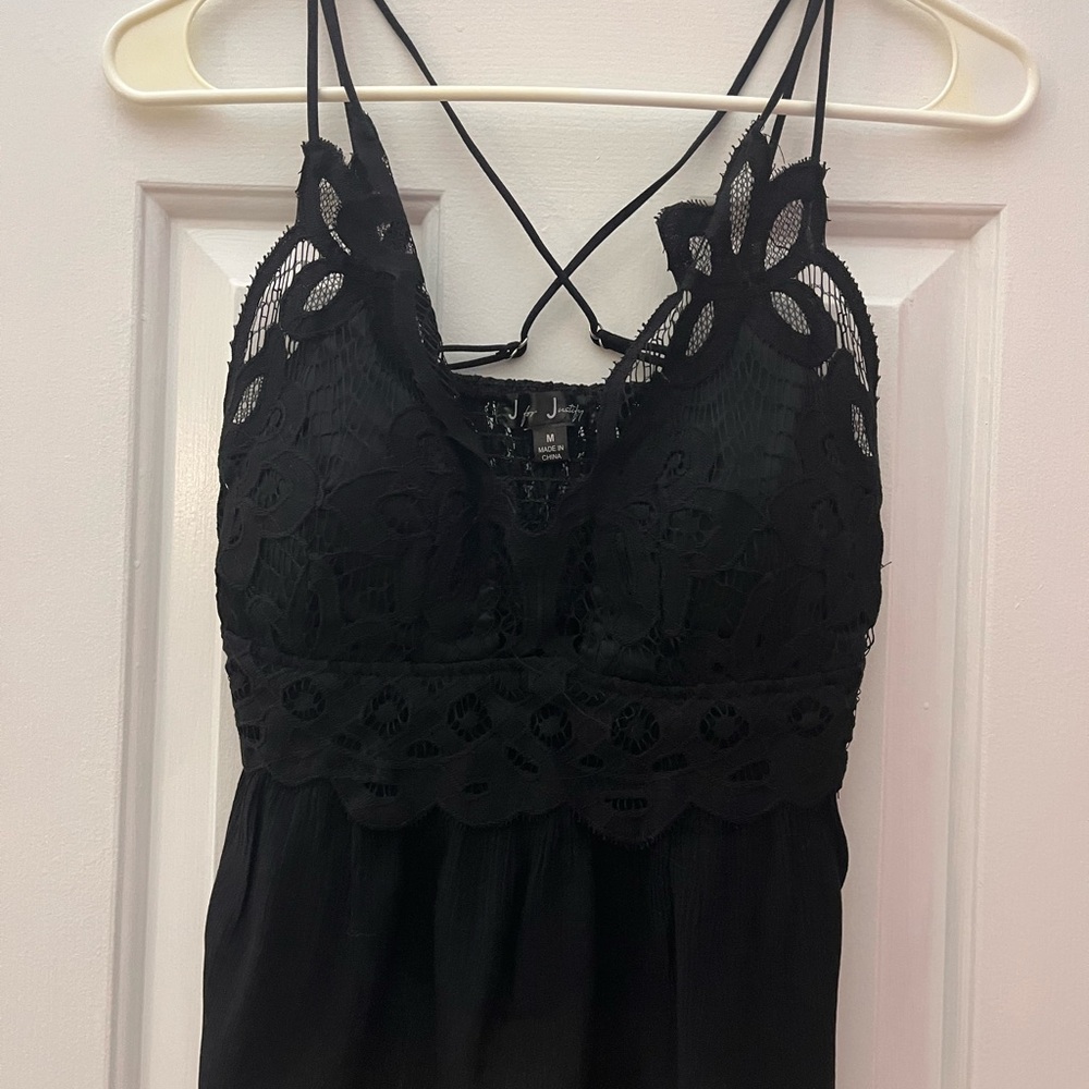 J for Justify Black Lace Detail Chemise
